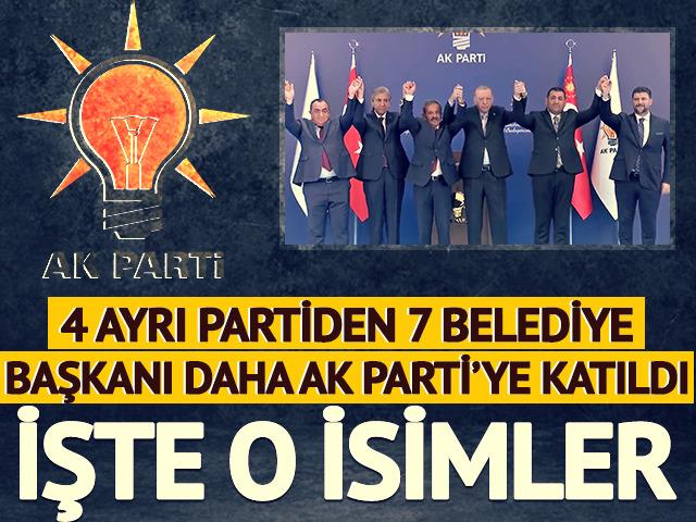 4 ayrı partiden 7 belediye başkanı daha AK Parti'ye katıldı! Rozetlerini Erdoğan taktı