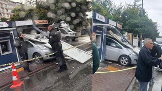 Ankara'da kazanın böylesi! Otomobil ATM'ye girdi, sürücü yaralandı