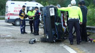 Giresun’da otomobil takla attı: 2 yaralı