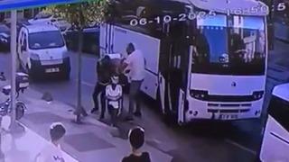 Trafik magandası kuryeye dehşeti yaşattı