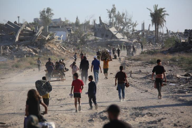 Gazze'ye dönüş! Ateşkes sonrası akın akın yollara düştüler, taş üstünde taş kalmamış...  G3