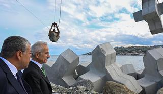 Rize İyidere Lojistik Limanı'nda çalışmalar tüm hızıyla sürüyor! Bakan Uraloğlu: "Büyük tonajlı gemilerin yeni adresi olacak"