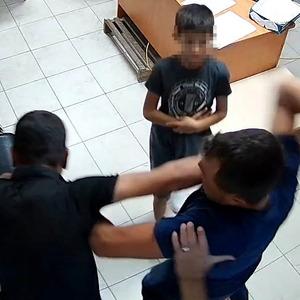 Çocuğunun gözü önünde babayı darbetti! Polis merkezinde kayınbirader dayağı