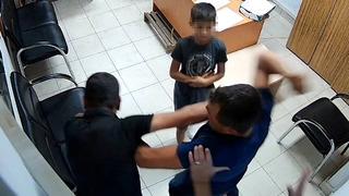 Çocuğunun gözü önünde babayı darbetti! Polis merkezinde kayınbirader dayağı