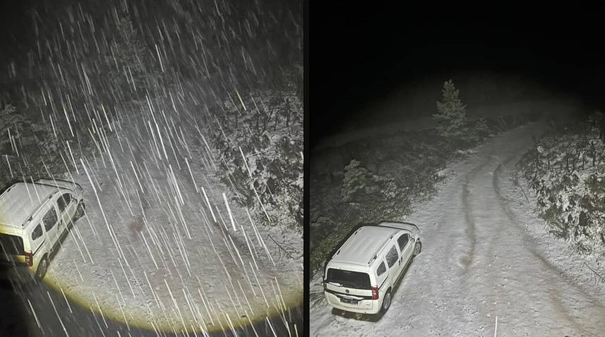 Bolu’nun yüksek kesimlerine kar yağdı