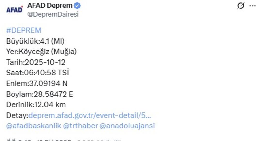 Muğla da sabaha karşı korkutan deprem! 1