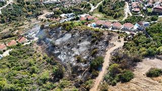 Alanya'da villalara yakın ağaçlık alanda yangın
