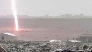 Diyarbakır'da yıldırım düşme anı kamerada