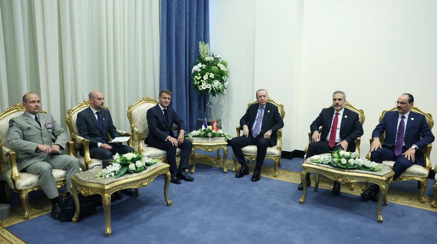 Cumhurbaşkanı Erdoğan, Fransa Cumhurbaşkanı Macron ile görüştü 