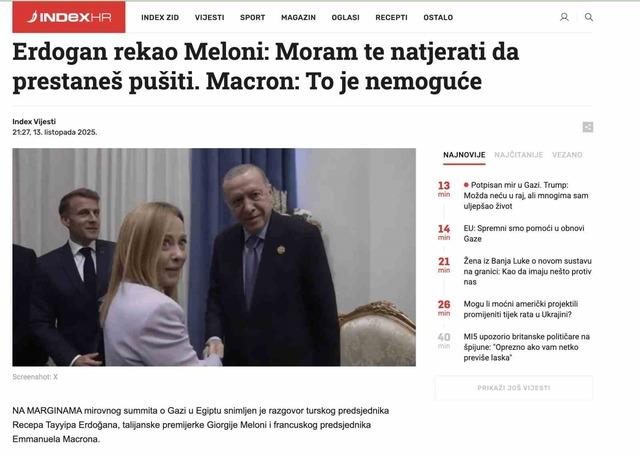 Cumhurbaşkanı Erdoğan’ın İtalya Başbakanı Meloni’ye sigara uyarısı İtalya basınında 3