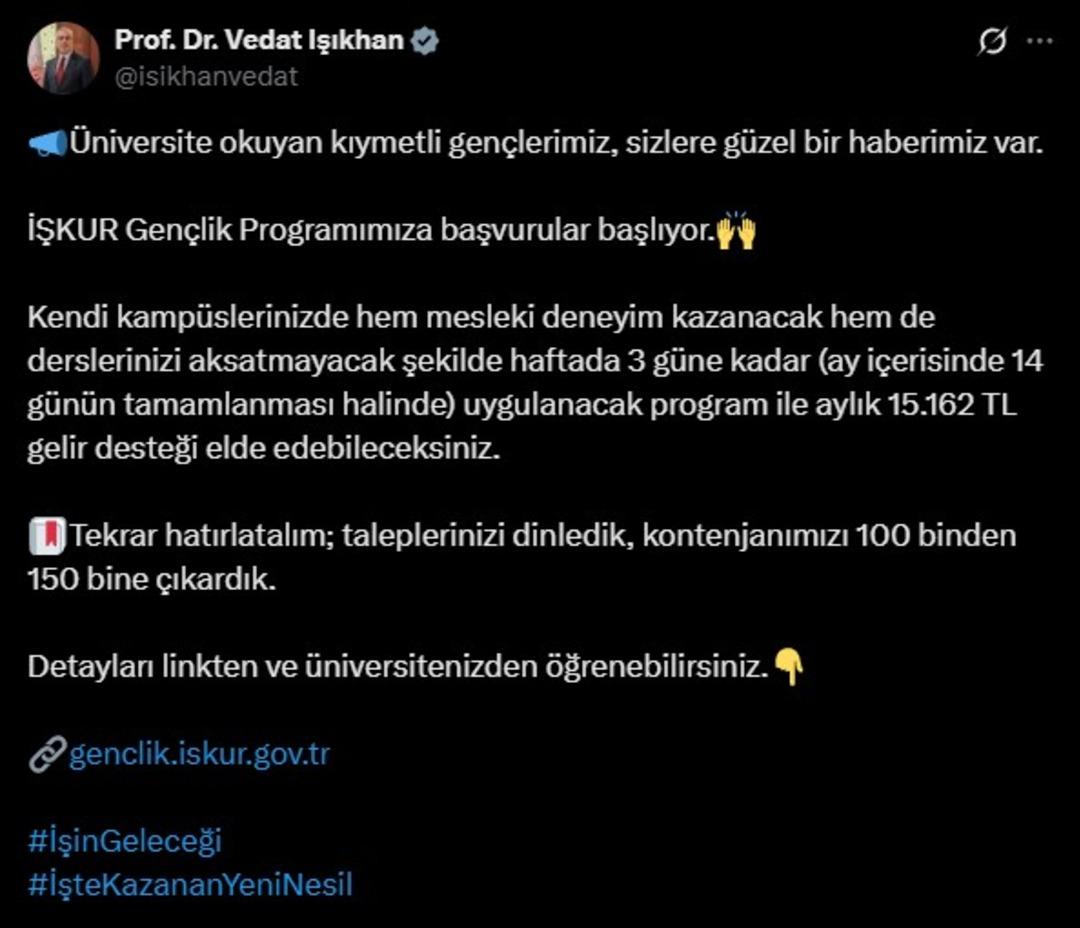 İŞKUR başvuruları başlıyor! Aylık 15 bin TL gelir... Bakan  Güzel bir haberimiz var  diyerek duyurdu 2