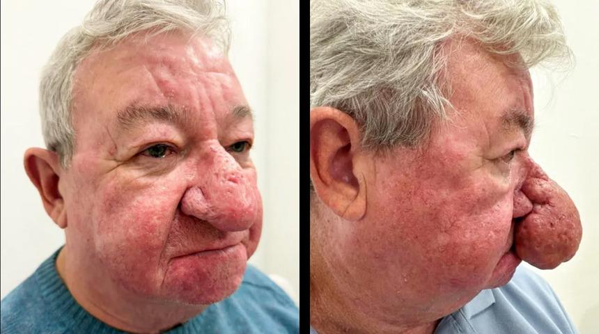 Gözlerinize inanamayacaksınız! Burnu her geçen gün büyüdü: Yemek bile yiyemez hale geldi...