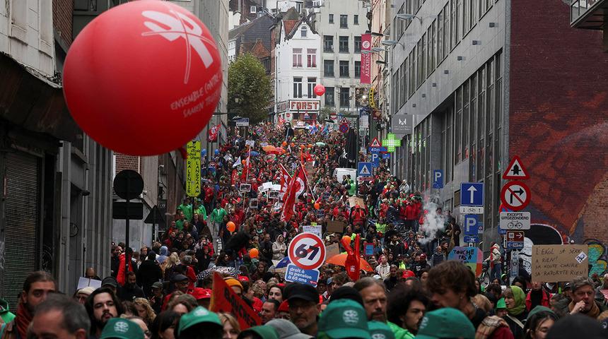 Protestolar büyüdü: Belçika'da hayat durma noktasına geldi! Ne havalimanı ne de okullar...