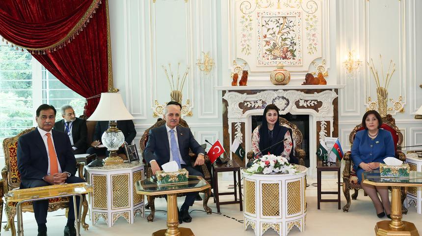 TBMM Başkanı Kurtulmuş, Pakistan'ın Pencap Eyaleti Başbakanı Şerif ile görüştü