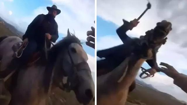 Yılkı atlarını fotoğrafını çekmek isteyen turist aileden para istediler alamayınca kırbaçlayıp darp ettiler! Mahkemelik oldular