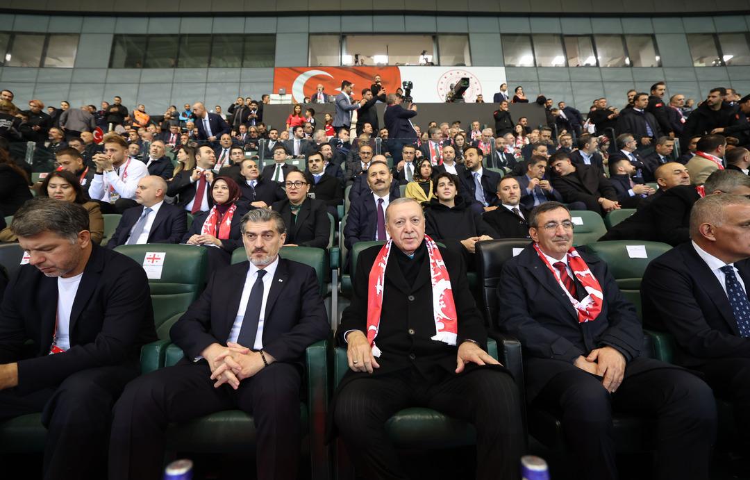 Gol sevinci gündem oldu...  Cumhurbaşkanı Erdoğan mutlu, Kavelaşvili üzgün 2