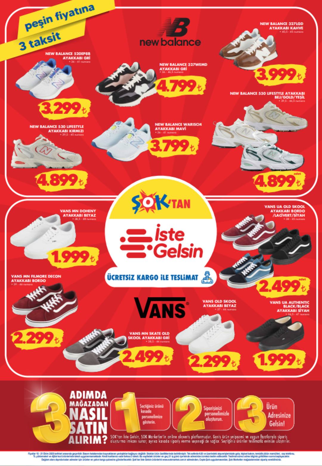 ŞOK a Vans ve New Balance spor ayakkabılar geliyor! 15 Ekim 2025 ŞOK Aktüel Ürünler Kataloğu 2