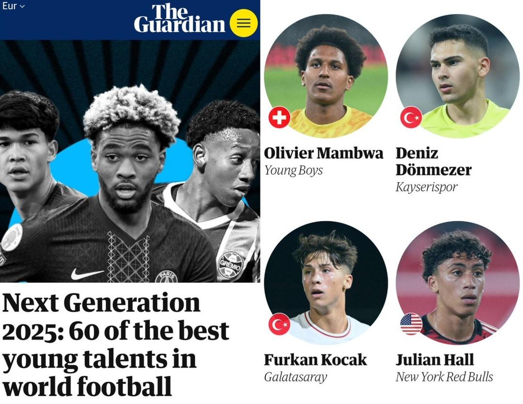 The Guardian en iyi 60 genç yeteneği açıkladı! Listede yer alan 2 Türk futbolcu damga vurdu! Galatasaray, Fenerbahçe ve Kayserispor dan isimler var 1