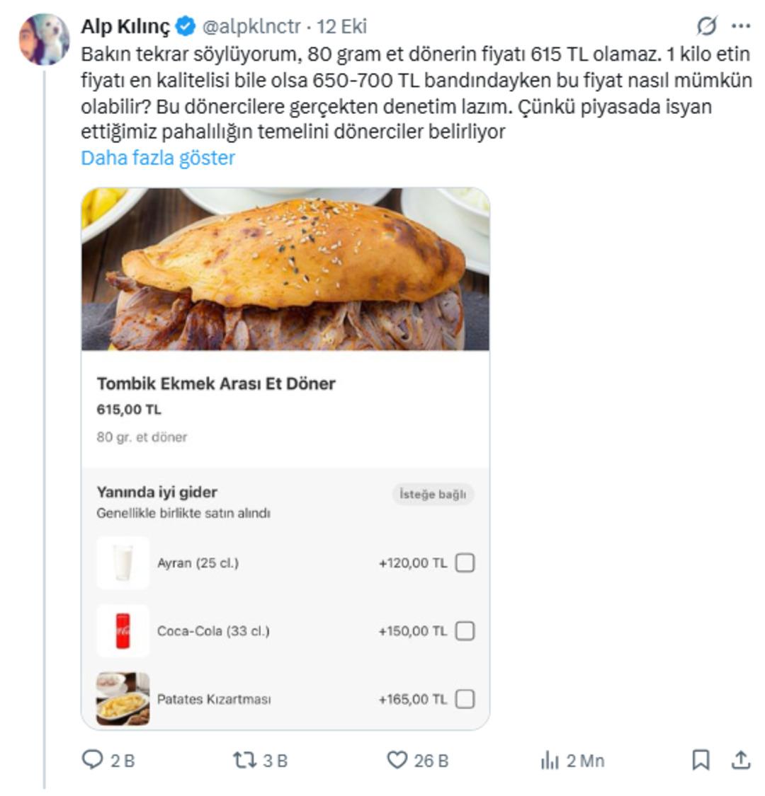80 gram dönerin fiyatı sosyal medyayı ikiye böldü!  Boykot  çağrısı bile geldi anında indirim geldi 1