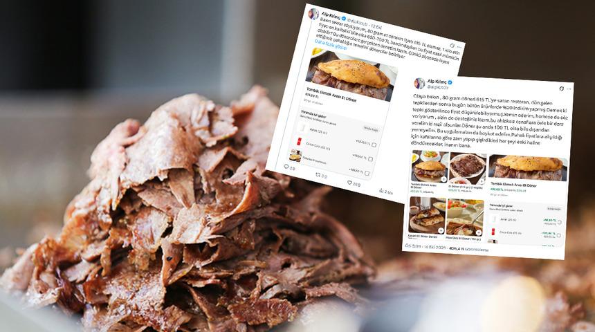 80 gram dönerin fiyatı sosyal medyayı ikiye böldü! 'Boykot' çağrısı bile geldi anında indirim geldi