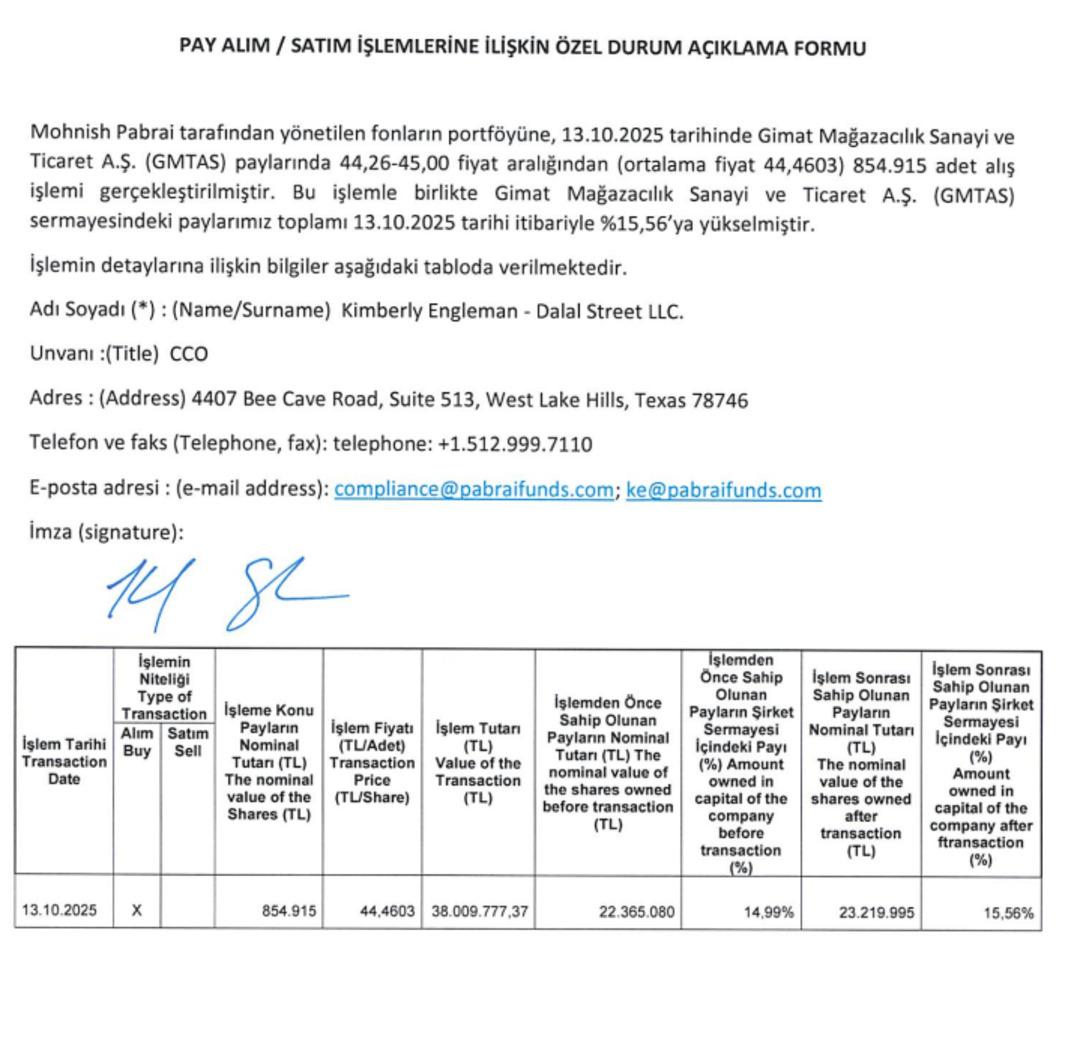 Mohnish Pabrai den dev hamle: GMTAS hisselerinden büyük alım 1