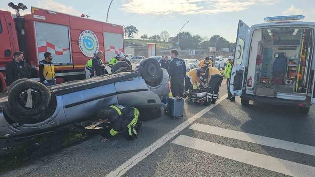 Kontrolden çıkan otomobil takla attı 2