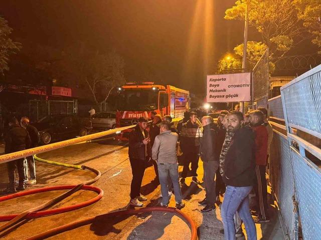 Ankara’da oto tamir dükkanında yangın paniği 1