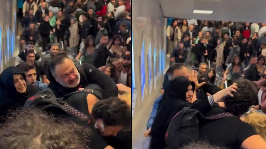 Yer: Kadıköy! Yürüyen merdivenlerde  Küfür  kavgası... Birbirlerine girdiler: "Senin eşine mi kaldık?" 1