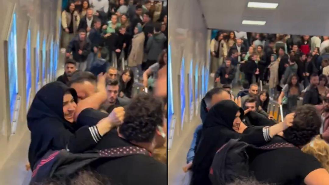 Yer: Kadıköy! Yürüyen merdivenlerde  Küfür  kavgası... Birbirlerine girdiler: "Senin eşine mi kaldık?" 2