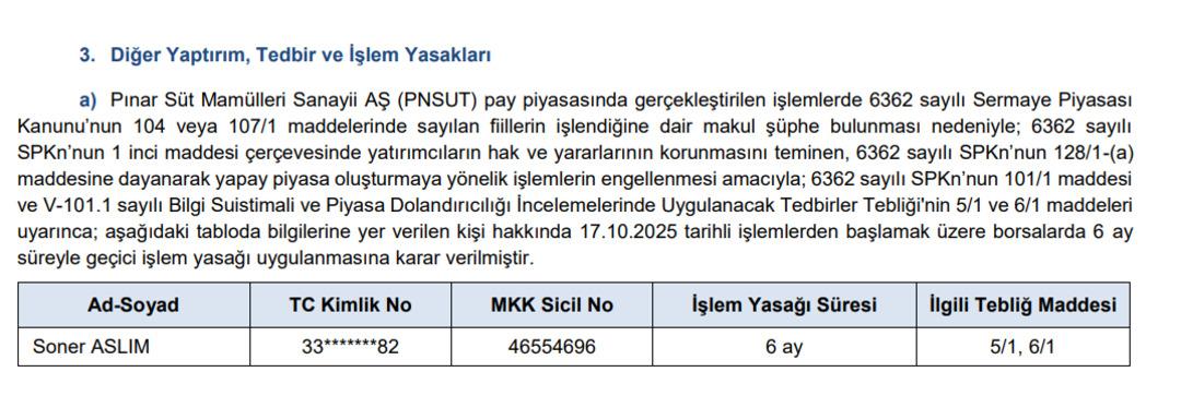Bir kişi radara yakalandı! SPK’dan 6 ay işlem yasağı! 1