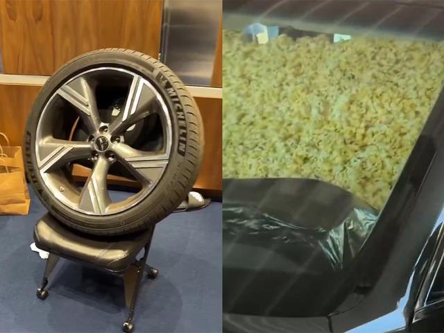 Milli oyuncuya inanılmaz şaka! Arabasının lastiğini söküp patlamış mısırla doldurdular