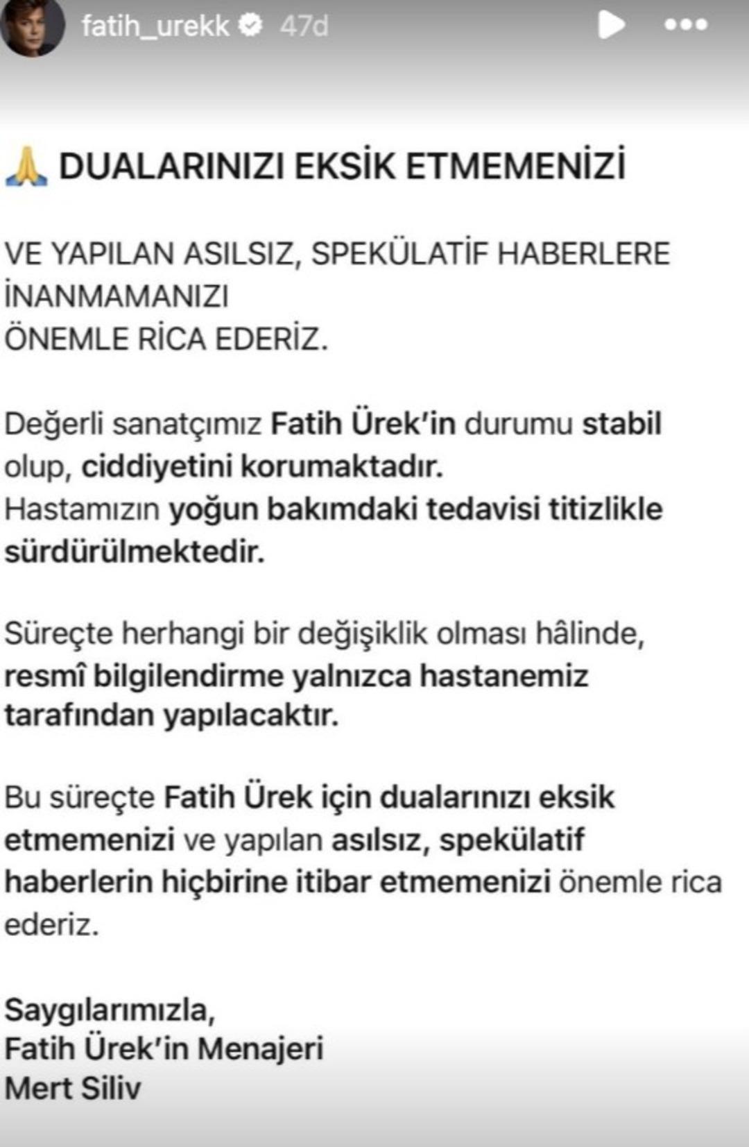 fatih ürek açıklama fatih ürek açıklama