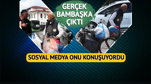 Çöpten kağıt toplayan yaşlı adam herkesi şaşırttı