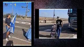 Akıl almaz görüntü! İsrail vahşete bebekleri de alet etti: TIR'ın önünü kesip...