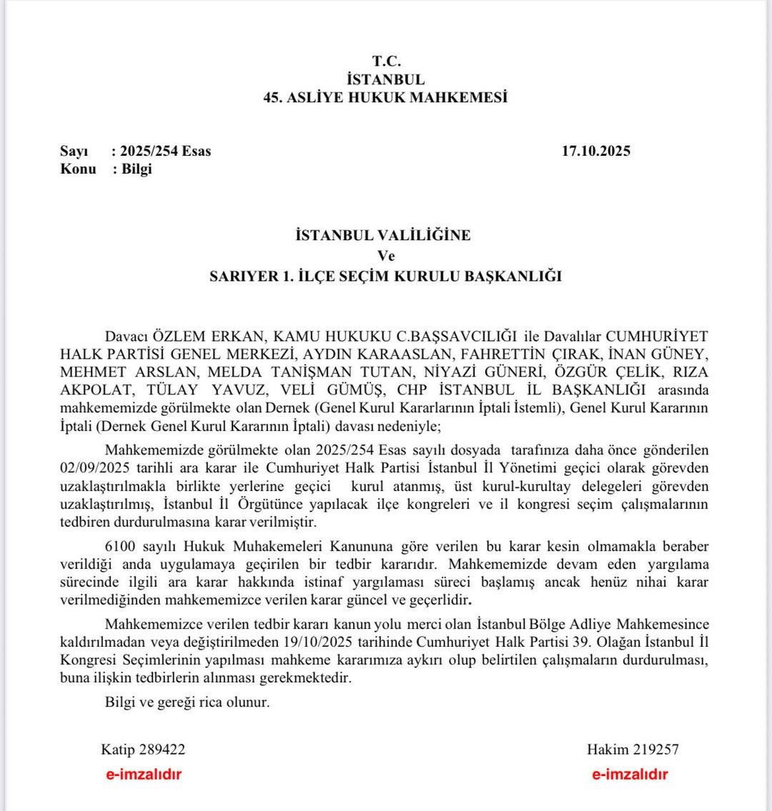 CHP İstanbul İl Kongresi Mahkeme Kararıyla Durduruldu 1