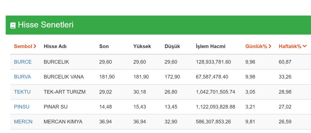 Haftanın En Çok Kazandıran 5 Hissesi Belli Oldu! 100 Bin TL Yatıran 60 Bin TL Kâr Etti 1