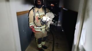 Alevlerin yükseldiği binada dumandan etkilenen vatandaşları itfaiye kurtardı