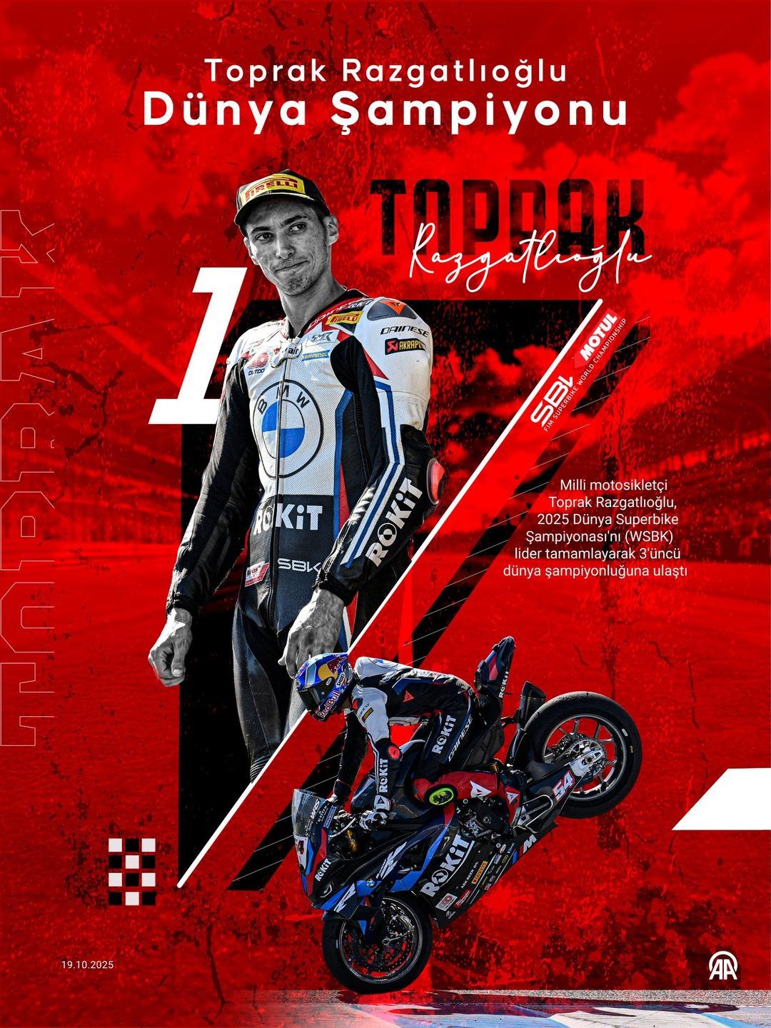 Toprak Razgatlıoğlu tarih yazdı! Milli motosikletçi 3. kez dünya şampiyonu oldu 1