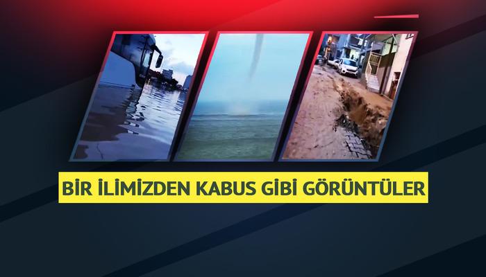 Otoyol çöktü, hortum çıktı, suda mahsur kaldılar