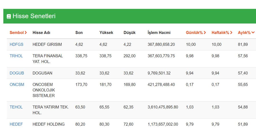 Borsa İstanbul’da Ekim Mucizesi: Bu Hisseler Bir Ayda yüzde 50’den Fazla Arttı! 1