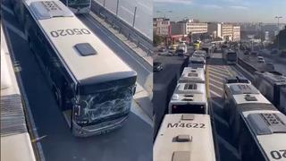 İstanbul'da metrobüs kazası! Aynı yöne gidiyorlardı... Yoğunluk yaşanıyor