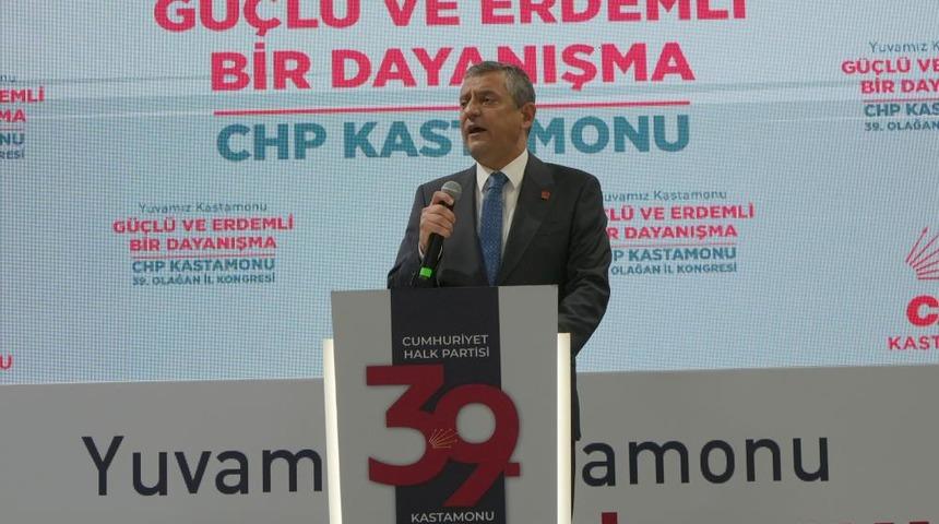 CHP Genel Başkanı Özel, CHP Kastamonu İl Başkanlığı 39. İl Kongresi'ne katıldı