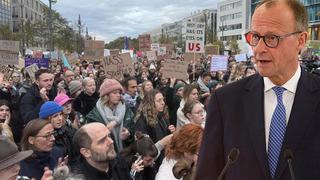 Almanya Başbakanı Merz, partisinin genel merkezi önünde binlerce kişi tarafından protesto edildi