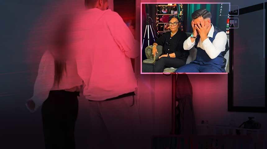 Manken gelininin başka erkekle samimi g&ouml;r&uuml;nt&uuml;leri &ccedil;ıldırttı! St&uuml;dyoyu bastı ortalığı ayağa kaldırdı