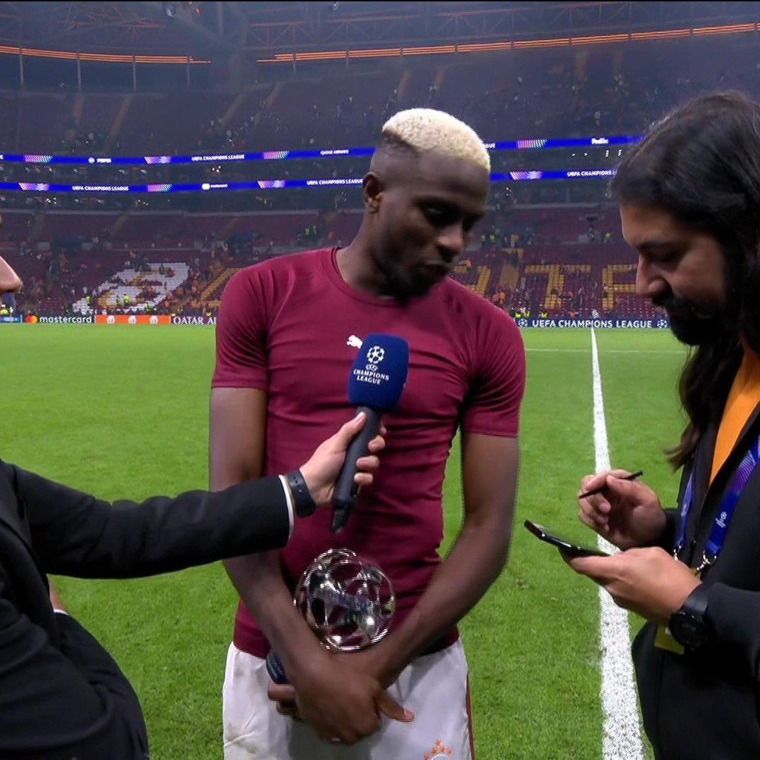Galatasaray da Şampiyonlar Ligi nde gecenin adamı Victor Osimhen kırdığı rekorlar sonrası konuştu! Rekorları tek başıma kırmıyorum 1