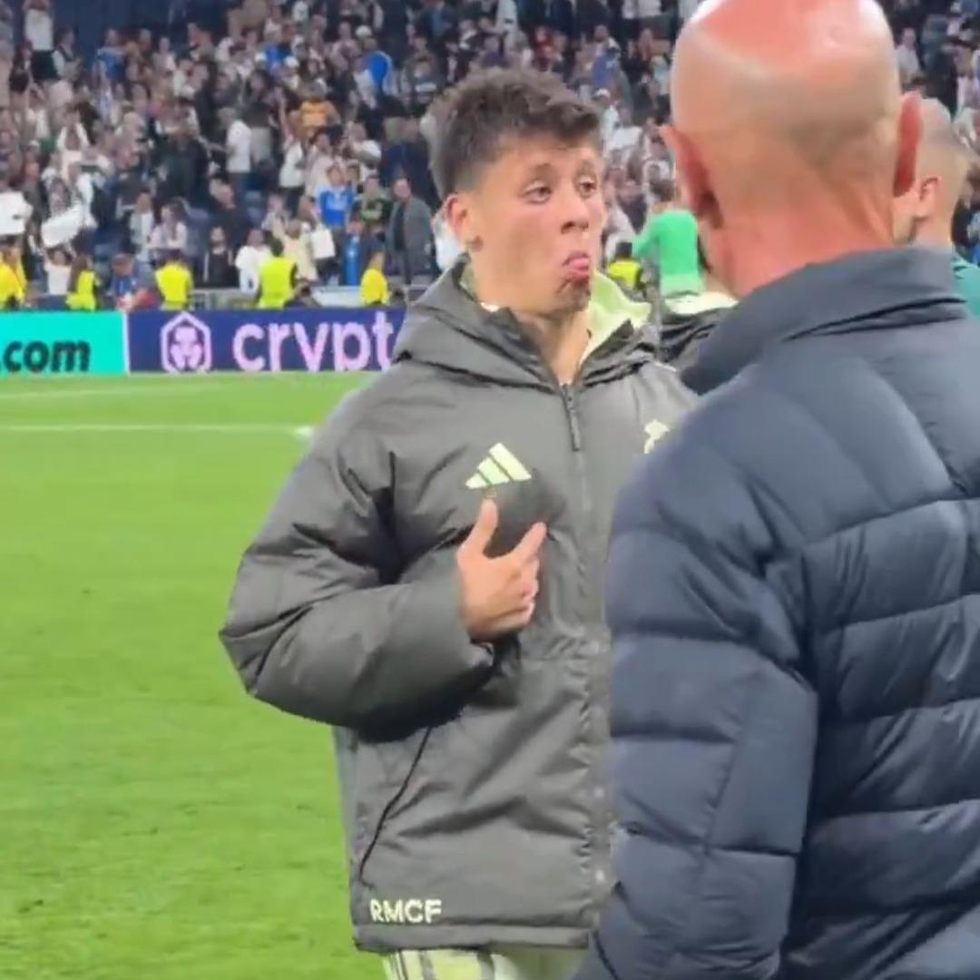 Şampiyonlar Ligi nde gecenin Türk derbisinde maça damga vuran an! Arda Güler ve Kenan yıldız karşılaştı! Maç sonu Arda güler şaşırdı 3