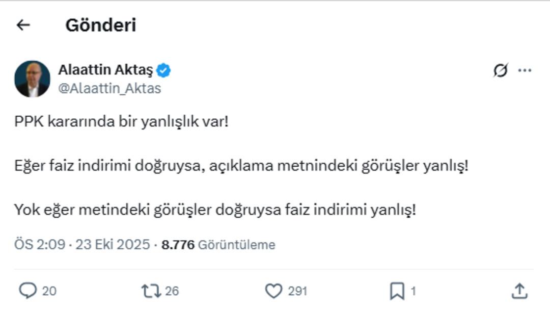 Merkez Bankası faiz kararını açıkladı! Uzmanlardan ilk tepkiler geldi  Yanlışlık var  2