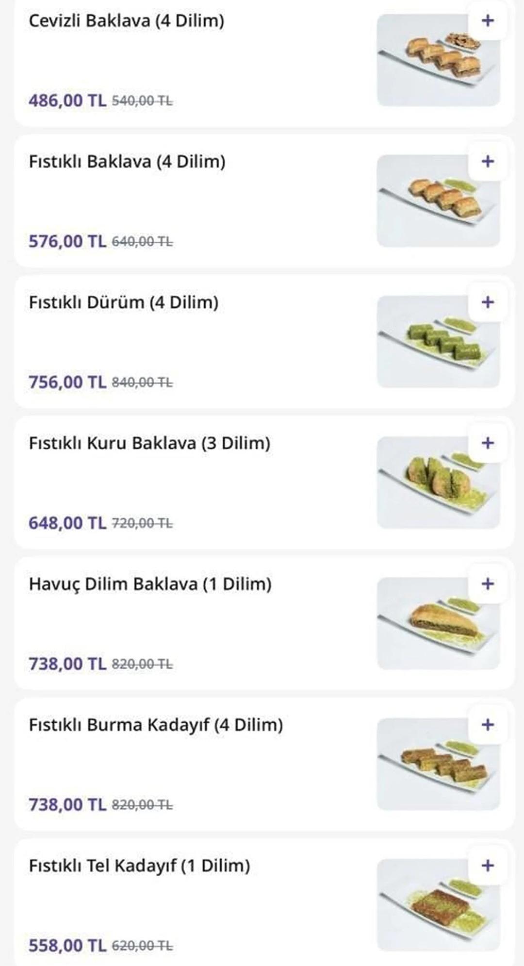 İsyan ettiren ‘baklava’ fiyatları… Sadece bir dilimine 738 TL istiyorlar, bir de indirim yapmışlar! 2