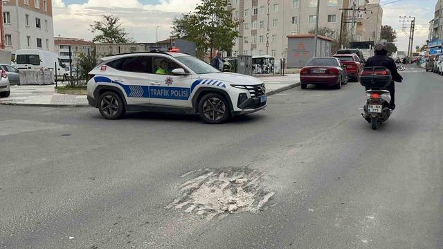 Tekirdağ’da çukura dalan motosikletli düşüp yaralandı 1