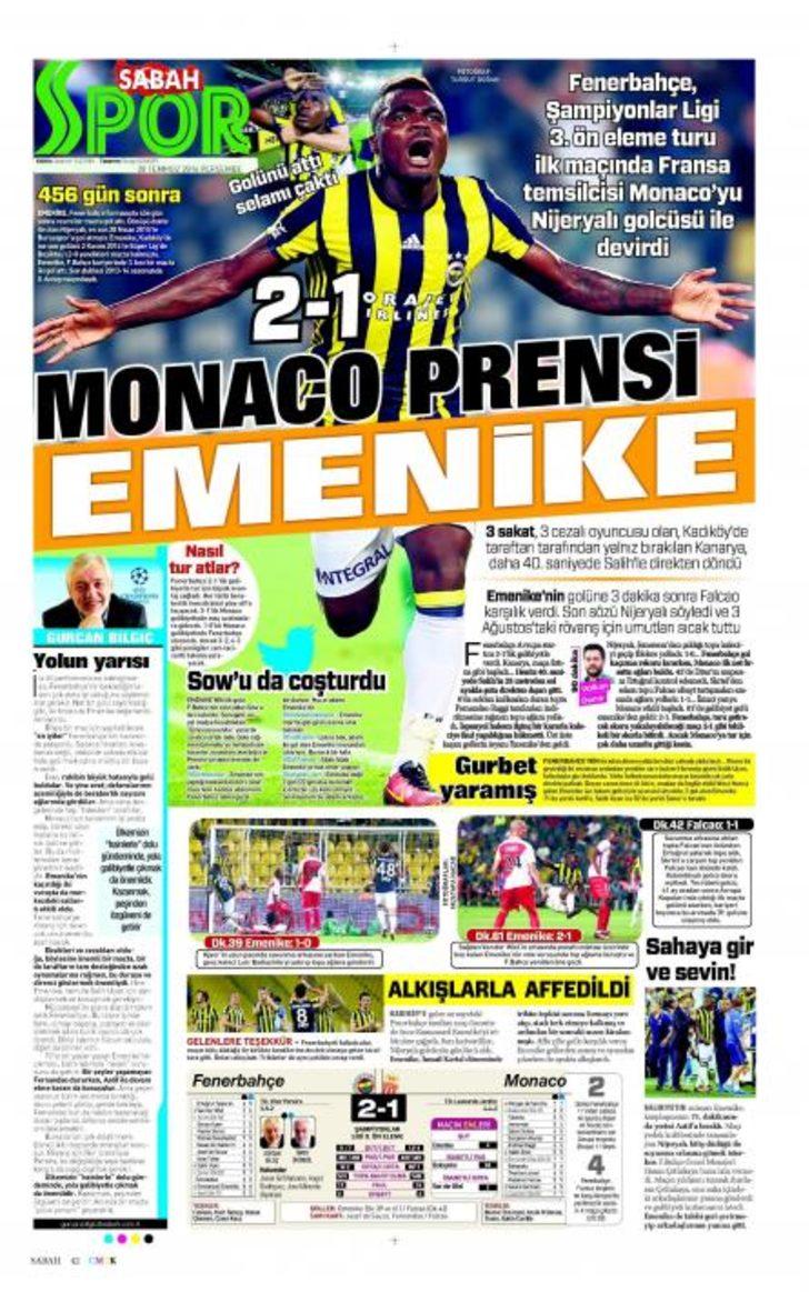 Fenerbahçe - Monaco manşetleri G2